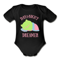 Organic Short Sleeve Baby Bodysuit - black