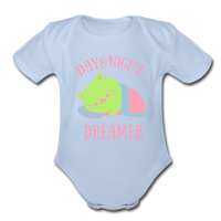 Organic Short Sleeve Baby Bodysuit - sky