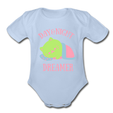 Organic Short Sleeve Baby Bodysuit - sky