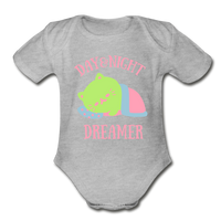 Organic Short Sleeve Baby Bodysuit - heather gray