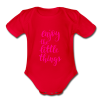 Organic Short Sleeve Baby Bodysuit - red