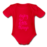 Organic Short Sleeve Baby Bodysuit - red