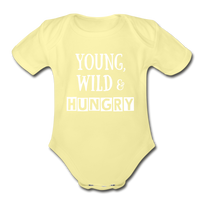 Organic Short Sleeve Baby Bodysuit - washed yellow