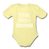 Organic Short Sleeve Baby Bodysuit - washed yellow