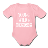 Organic Short Sleeve Baby Bodysuit - light pink