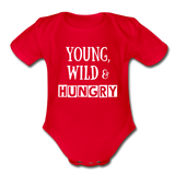 Organic Short Sleeve Baby Bodysuit - red