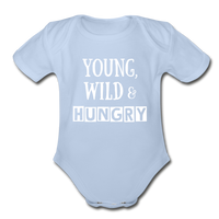 Organic Short Sleeve Baby Bodysuit - sky