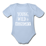 Organic Short Sleeve Baby Bodysuit - sky