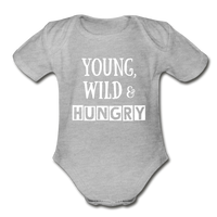 Organic Short Sleeve Baby Bodysuit - heather gray