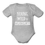 Organic Short Sleeve Baby Bodysuit - heather gray