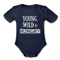 Organic Short Sleeve Baby Bodysuit - dark navy