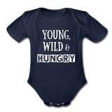 Organic Short Sleeve Baby Bodysuit - dark navy