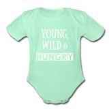 Organic Short Sleeve Baby Bodysuit - light mint